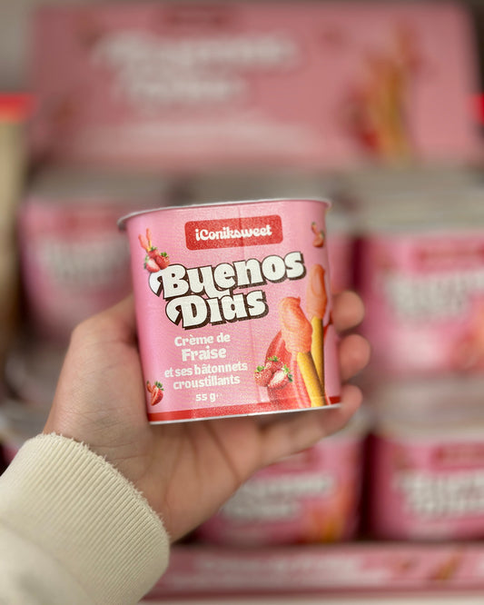Buenos Días – Crème de Fraise & Bâtonnets Croustillants (55 g)